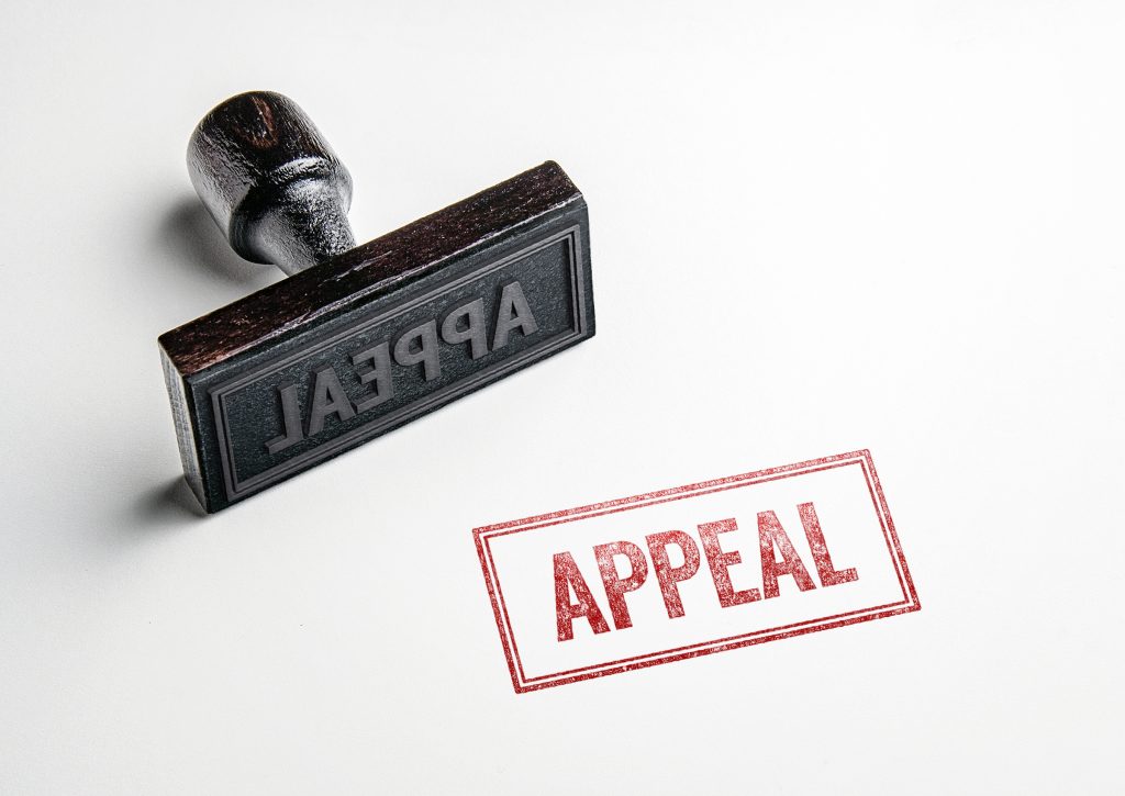 rubber stamp with the word appeal